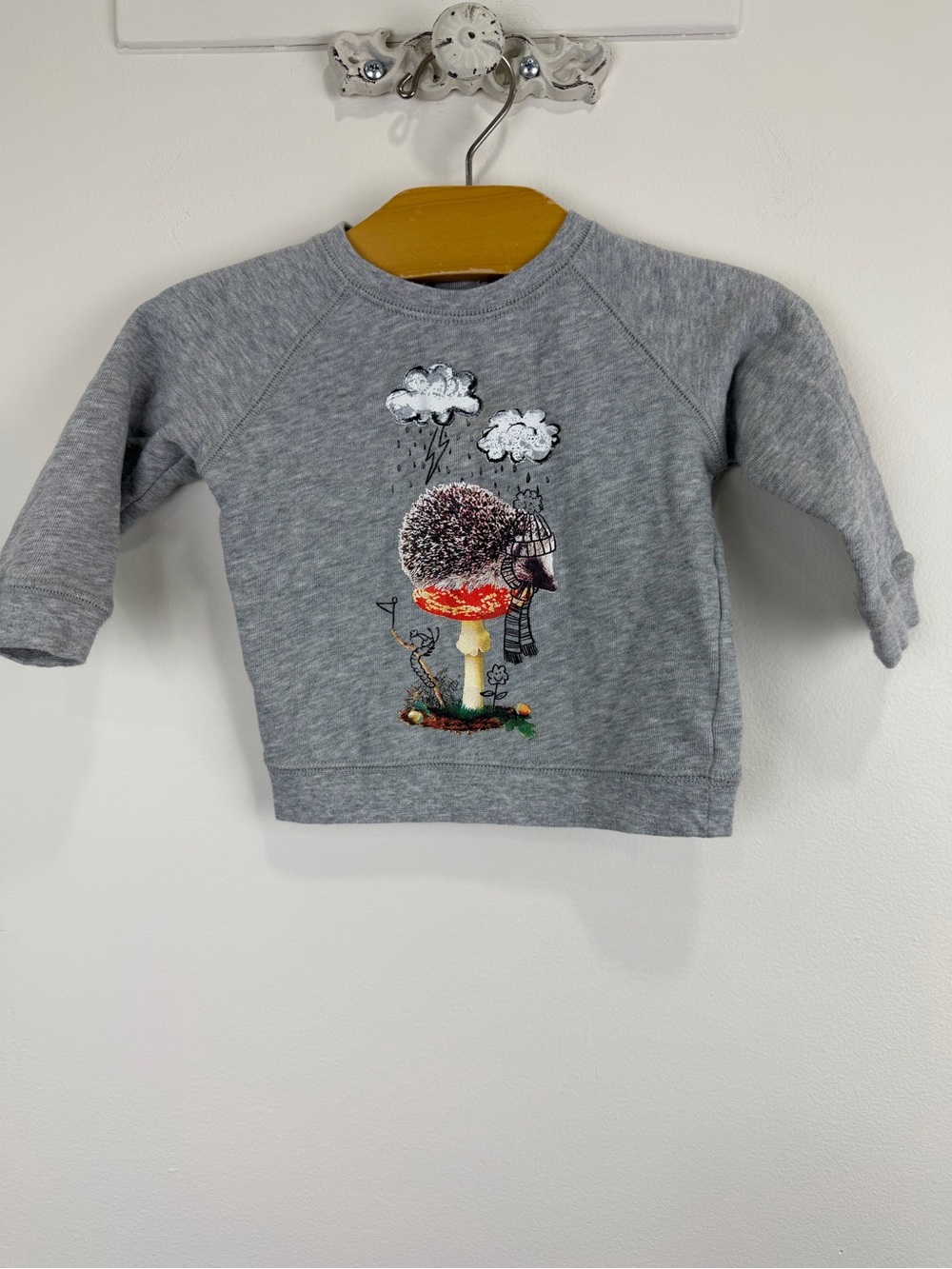 Stella McCartney Kids Hedgehog Mushroom Sweatshirt 9 Months Gray